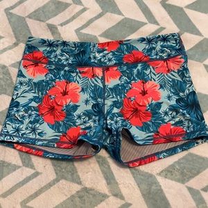 IAB Booty Shorts Hibiscus Love Teal